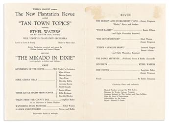 Baker, Josephine (1906-1975) & Ethel Waters Program for the New Plantation Revues Show, Tan Town Topics.